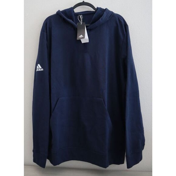 Adidas GL9579 Men's Sz XL Collegiate Navy Blue A432 Fleece Hoodie Sweatshirt - Picture 1 of 8